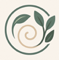 An image of a spiral with leaves